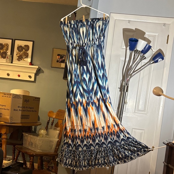 A.N.A. A New Approach Dresses & Skirts - Elegant Blue and Orange Maxi Dress